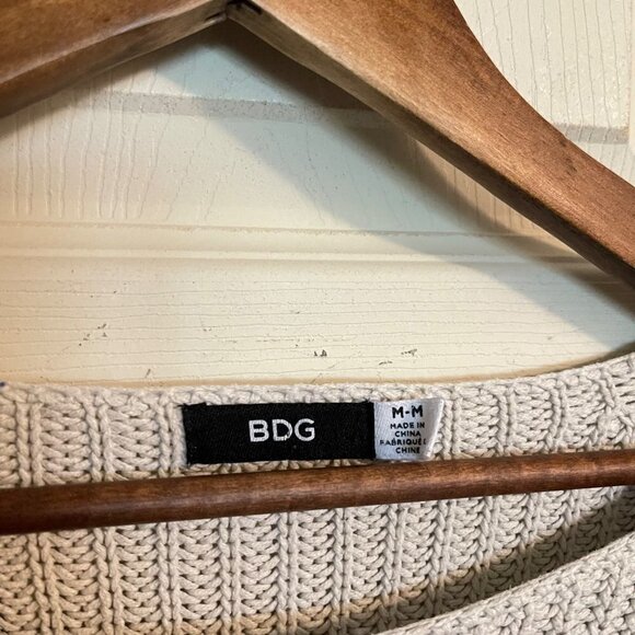 BDG Urban Outfitters Womens Blue Chunky Knit Ribbed Colorblock Sweater Medium - Picture 2 of 5